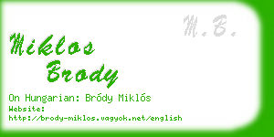 miklos brody business card